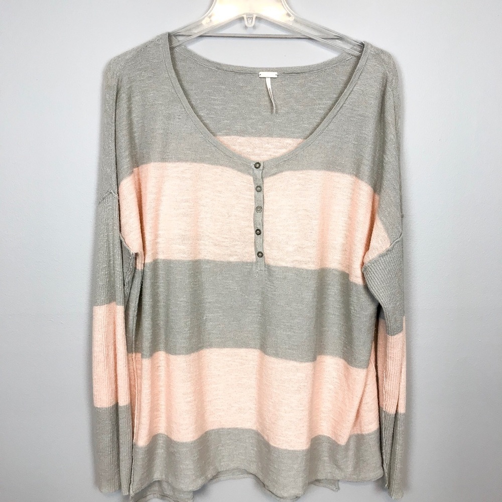 Free People Beach Striped Lightweight Sweater